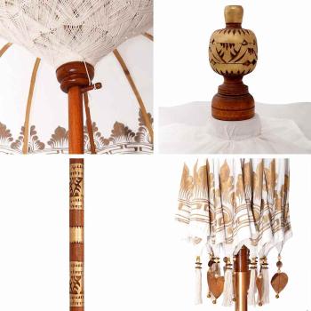 Sonnenschirm Sonstiges Cremefarben x 250 cm Baumwolle und Holz