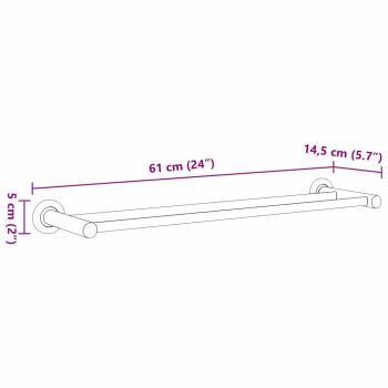 Handtuchhalter Schwarz 61 x 14.5 x 5 cm Edelstahl