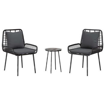 Garten Essgruppe 3 pcs Schwarz, Anthrazit 35 x 35 x 45 cm