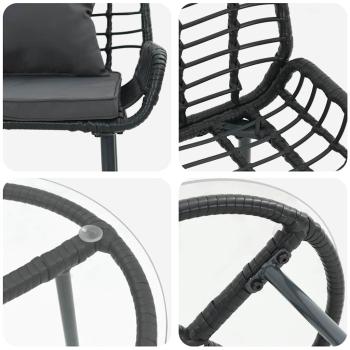 Garten Essgruppe 3 pcs Schwarz, Anthrazit 35 x 35 x 45 cm