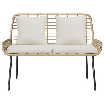 Gartenbank mit Kissen Schwarz, Anthrazit 109 x 63 x 83 cm