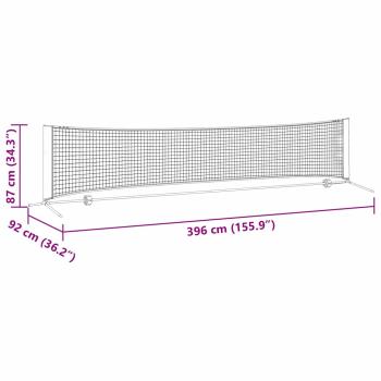 Tennisnetz Schwarz und Rot 396 x 92 x 87 cm Polyester