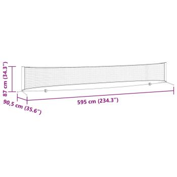 Tennisnetz Schwarz und rot 595 x 90.5 x 87 cm Polyester