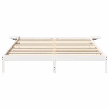 Bettgestell mit Nachttischen Weiß 200 x 200 cm Weiß