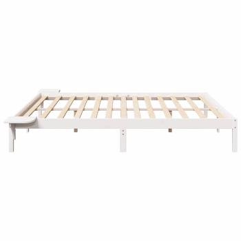 Bettgestell mit Nachttischen Weiß 200 x 200 cm Weiß