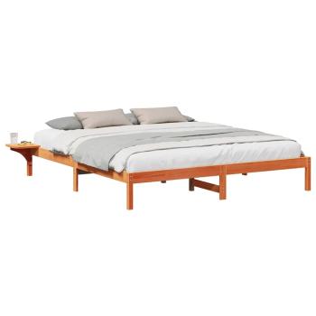 Bettgestell mit Nachttischen Braun 200 x 200 cm Wachsbrown