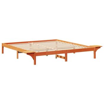 Bettgestell mit Nachttischen Braun 200 x 200 cm Wachsbrown