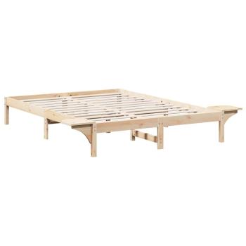 Bettgestell mit Nachttischen Braun 160 x 200 cm Braun