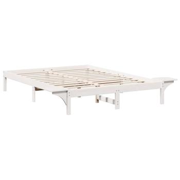 Bettgestell mit Nachttischen Weiß 150 x 200 cm Weiß