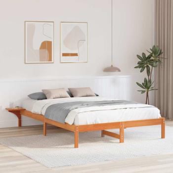 ARDEBO.de - Bettgestell mit Nachttischen Braun 140 x 200 cm Wachsbrown