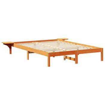 Bettgestell mit Nachttischen Braun 140 x 200 cm Wachsbrown