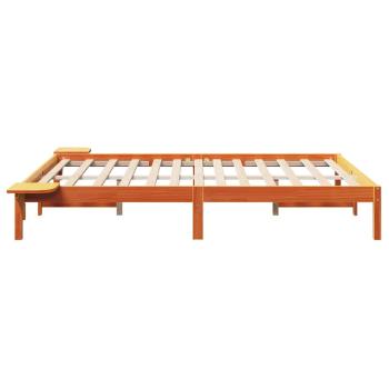 Bettgestell mit Nachttischen Braun 140 x 200 cm Wachsbrown