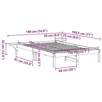 Bettgestell mit Nachttischen Weiß 140 x 190 cm Weiß