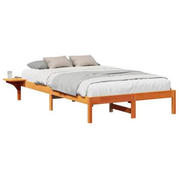 Bettgestell mit Nachttischen Braun 140 x 190 cm Wachsbrown