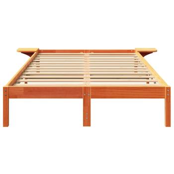 Bettgestell mit Nachttischen Braun 140 x 190 cm Wachsbrown