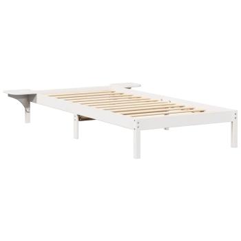 Bettgestell mit Nachttischen Weiß 90 x 200 cm Weiß