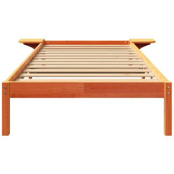 Bettgestell mit Nachttischen Braun 80 x 200 cm Wachsbrown