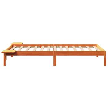 Bettgestell mit Nachttischen Braun 90 x 190 cm Wachsbrown