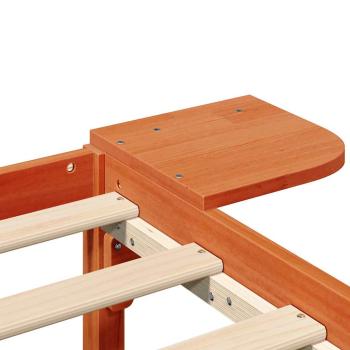 Bettgestell mit Nachttischen Braun 90 x 190 cm Wachsbrown