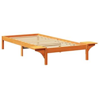 Bettgestell mit Nachttischen Braun 75 x 190 cm Wachsbrown