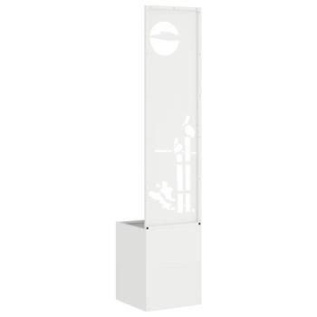 Blumentopf mit dekorativem Paneel Weiß 32 x 140 cm