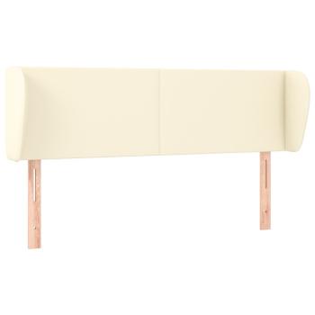 Kopfteil mit Ohren Creme 147x23x78/88 cm Kunstleder