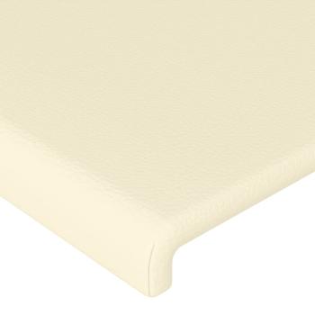 LED Kopfteil Creme 144x5x118/128 cm Kunstleder