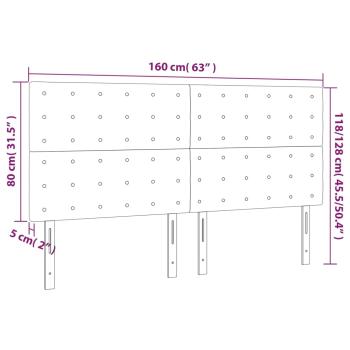 Kopfteile 4 Stk. Creme 80x5x78/88 cm Kunstleder