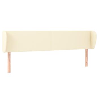 Kopfteil mit Ohren Creme 183x23x78/88 cm Kunstleder