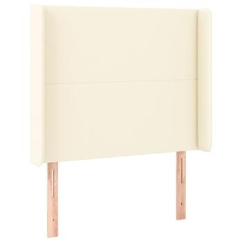 Kopfteil mit Ohren Creme 93x16x118/128 cm Kunstleder