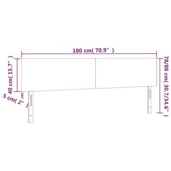LED Kopfteil Creme 180x5x78/88 cm Kunstleder