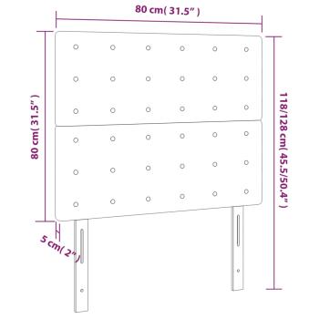 LED Kopfteil Creme 80x5x118/128 cm Kunstleder