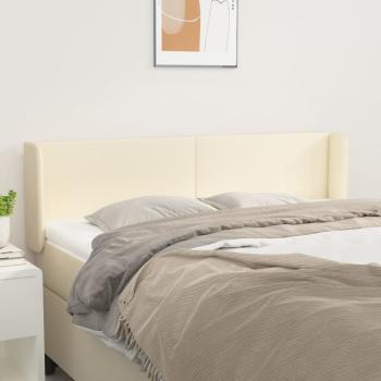 ARDEBO.de - Kopfteil mit Ohren Creme 147x16x78/88 cm Kunstleder