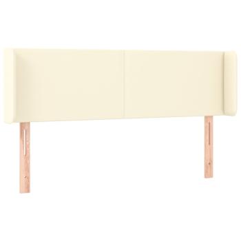 Kopfteil mit Ohren Creme 147x16x78/88 cm Kunstleder