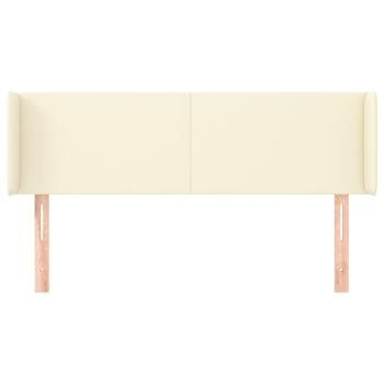 Kopfteil mit Ohren Creme 147x16x78/88 cm Kunstleder