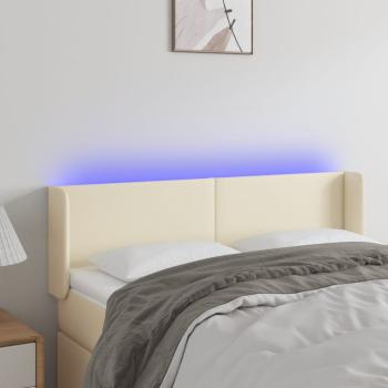 ARDEBO.de - LED Kopfteil Creme 147x16x78/88 cm Kunstleder