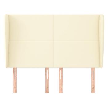 Kopfteil mit Ohren Creme 147x23x118/128 cm Kunstleder