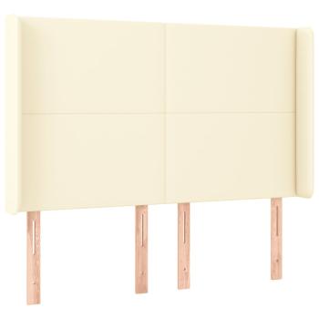 LED Kopfteil Creme 147x16x118/128 cm Kunstleder