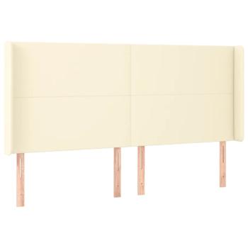 LED Kopfteil Creme 183x16x118/128 cm Kunstleder