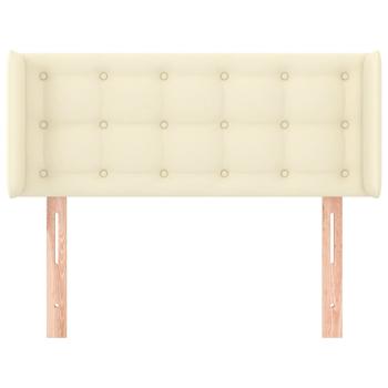 Kopfteil mit Ohren Creme 93x16x78/88 cm Kunstleder