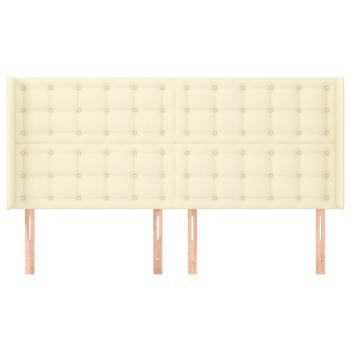 Kopfteil mit Ohren Creme 163x16x118/128 cm Kunstleder