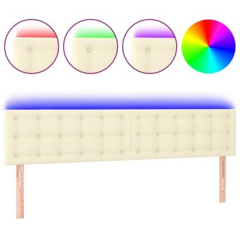 LED Kopfteil Creme 160x5x78/88 cm Kunstleder