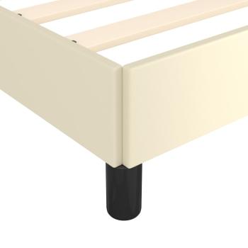 Bettgestell mit Kopfteil Creme 140x200 cm Kunstleder