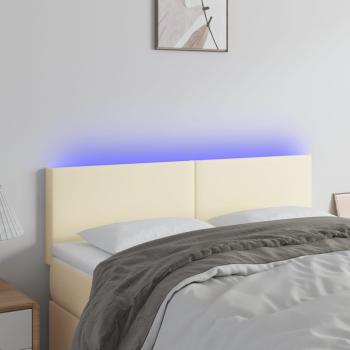 ARDEBO.de - LED Kopfteil Creme 144x5x78/88 cm Kunstleder