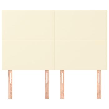 Kopfteile 4 Stk. Creme 72x5x78/88 cm Kunstleder