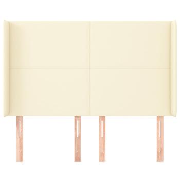 Kopfteil mit Ohren Creme 147x16x118/128 cm Kunstleder