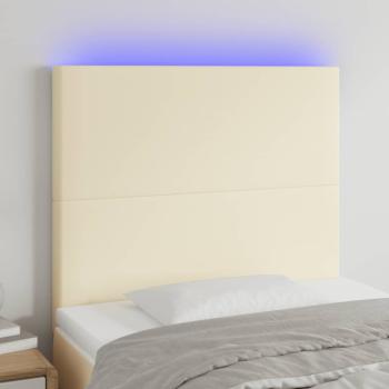 ARDEBO.de - LED Kopfteil Creme 90x5x118/128 cm Kunstleder