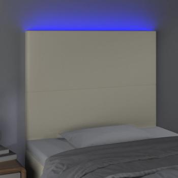 LED Kopfteil Creme 90x5x118/128 cm Kunstleder