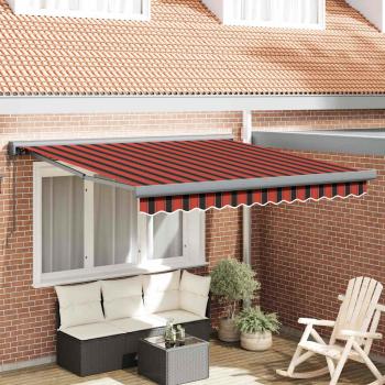 ARDEBO.de - Automatische Einziehbare Markise in Orange und Braun 350x250 cm