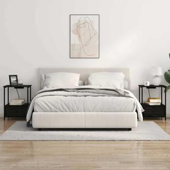 Nachttisch mit Ladestation 2 pcs Schwarze Eiche Holzwerkstoff